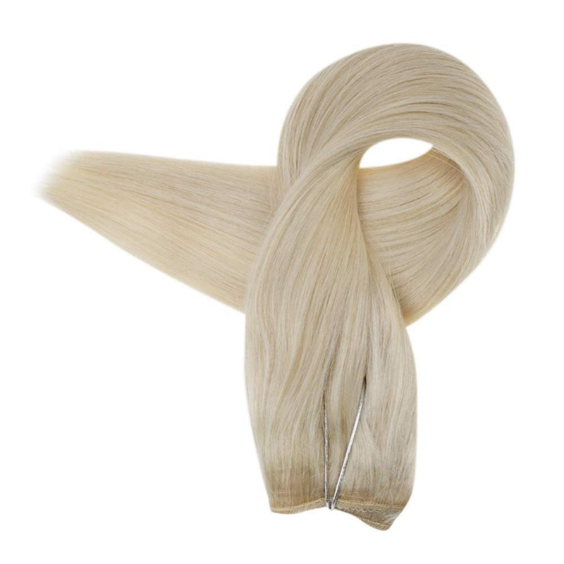 Estensioni Halo di capelli umani al 100% Biondo platino #60 Estensione in filo da 100 g