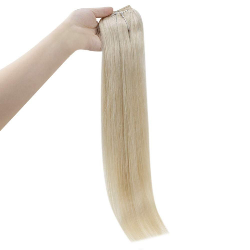 Estensioni Halo di capelli umani al 100% Biondo platino #60 Estensione in filo da 100 g