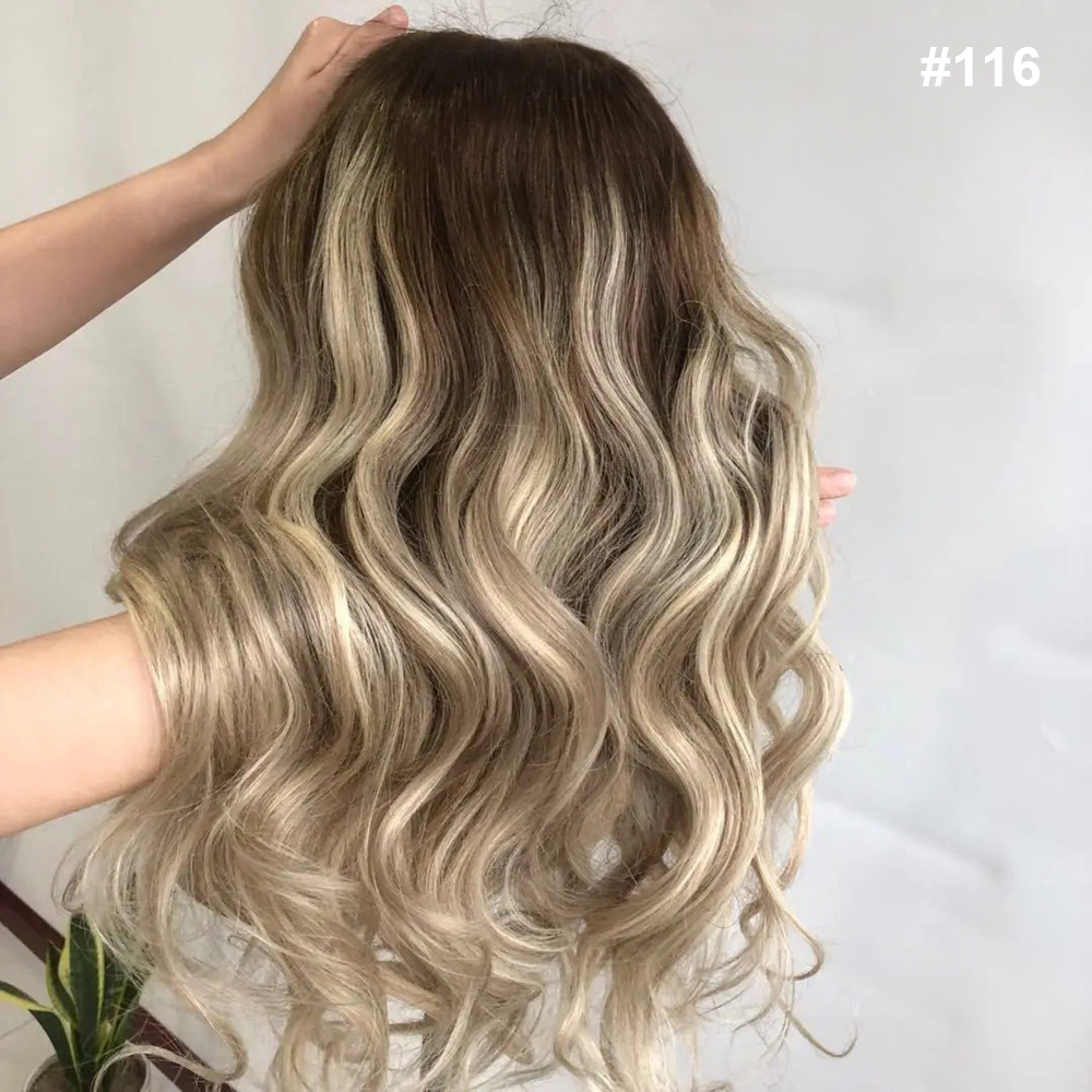 Parrucche di capelli umani biondi ondulati 13x6 con pizzo frontale per donne