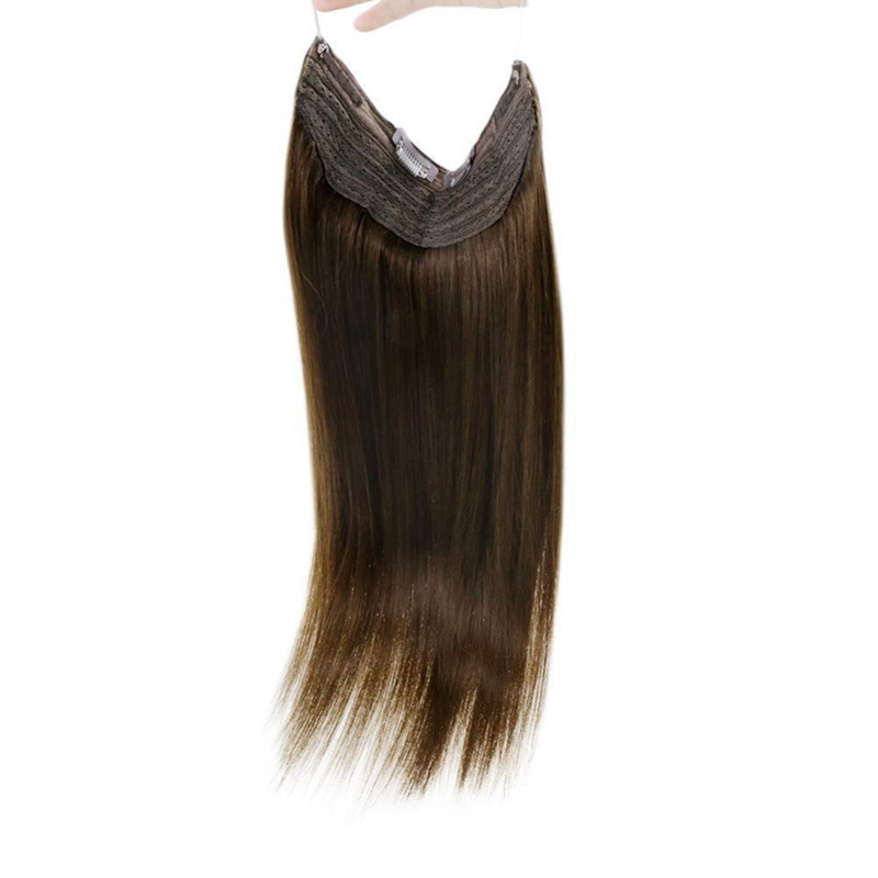 Extension Halo per capelli umani n. 4 castano scuro Estensioni invisibili per capelli Halo da 100 g