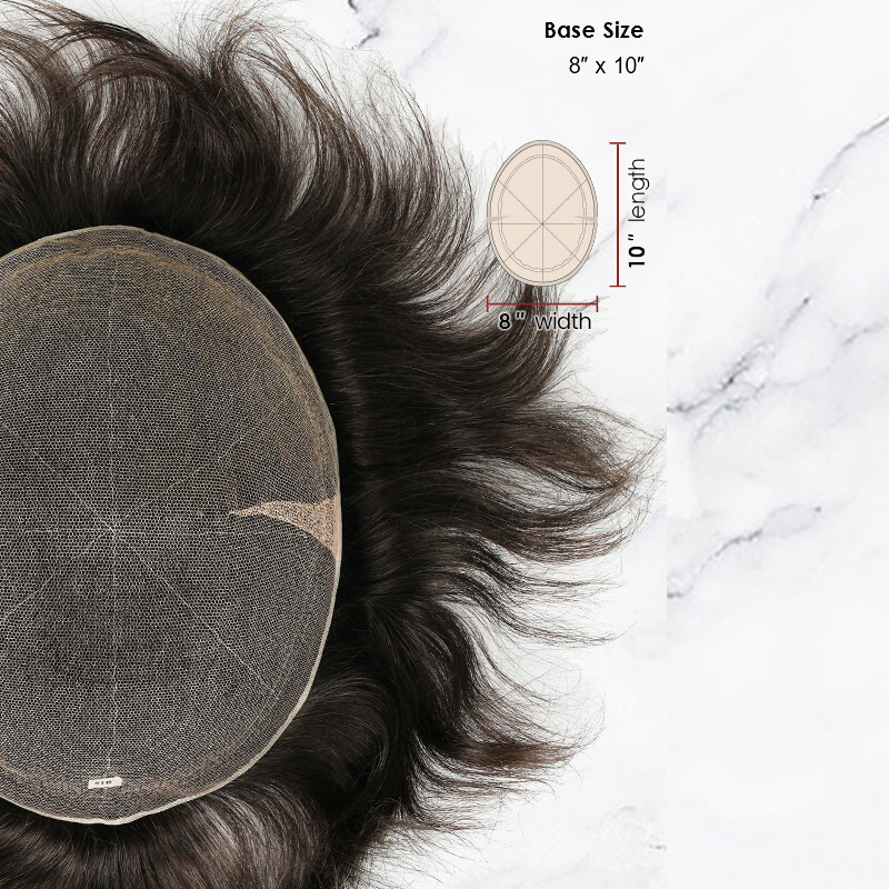 Sistema di sostituzione dei capelli da uomo popolare per capelli in pizzo francese pieno