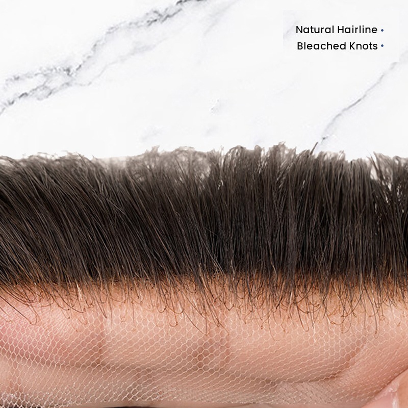 Sistema di sostituzione dei capelli da uomo popolare per capelli in pizzo francese pieno
