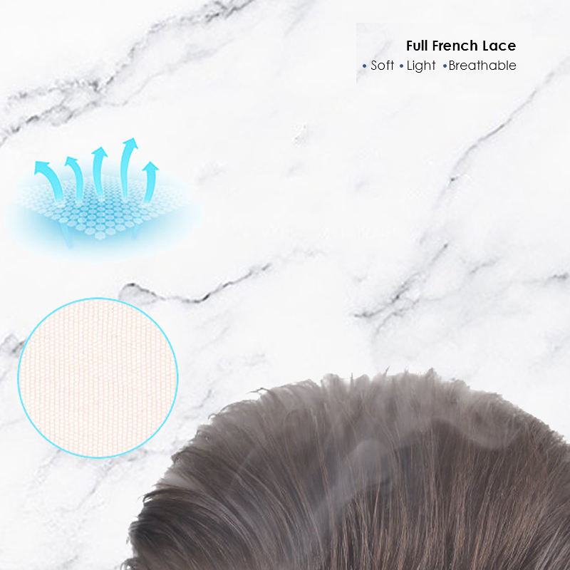 Sistema di sostituzione dei capelli da uomo popolare per capelli in pizzo francese pieno