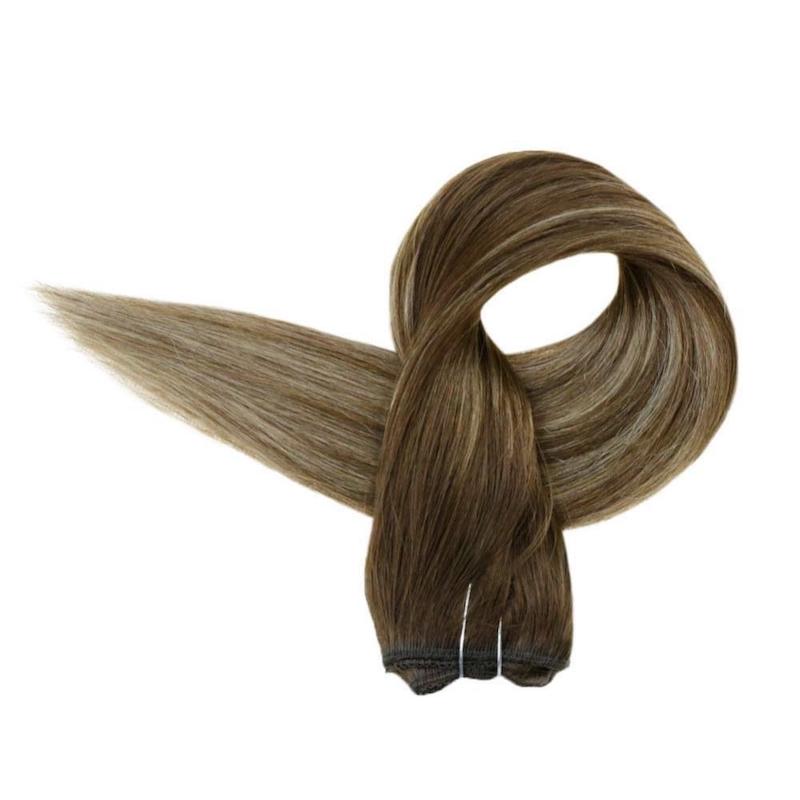 Estensioni dei capelli Halo Evidenziazione marrone Estensioni del filo di pesce biondo n. 4/27/4