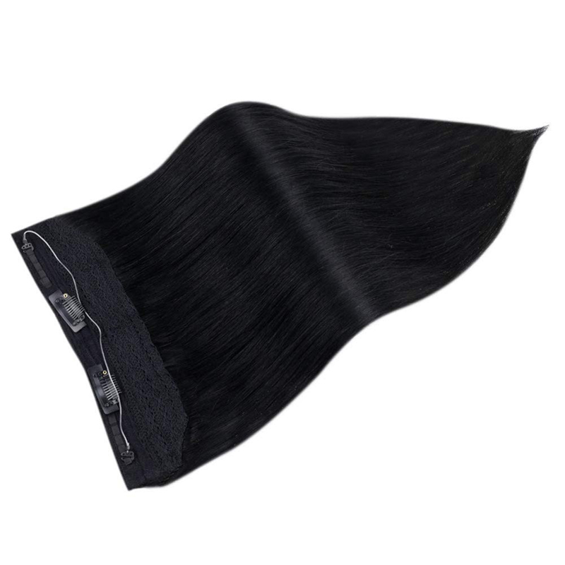 Extension per capelli umani Halo 100 g Jet Black #1 Estensioni invisibili per capelli Halo
