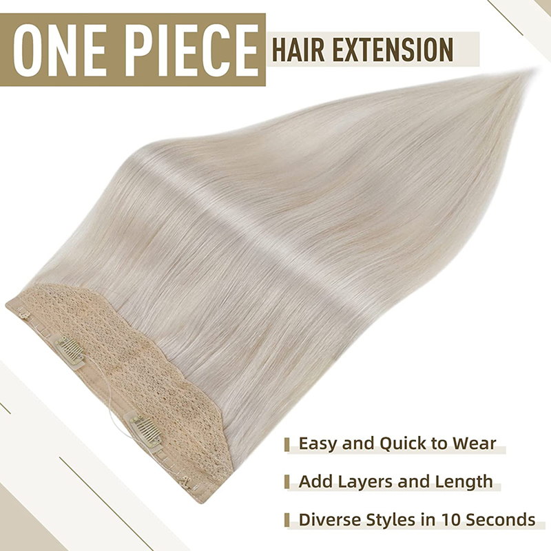 Estensioni dei capelli umani Halo Biondo ghiaccio n. 1000 Estensione invisibile dei capelli Halo