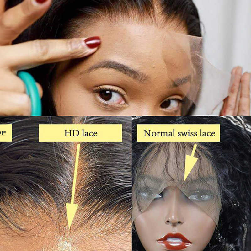 Evidenzia l'onda del corpo della parrucca in pizzo HD non rilevabile con l'attaccatura dei capelli pre-pizzicata