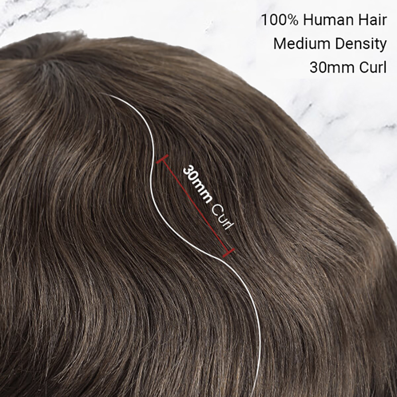 Toupee per capelli umani Sistema di sostituzione dei pezzi di capelli da uomo Fine Mono con PU # 1B