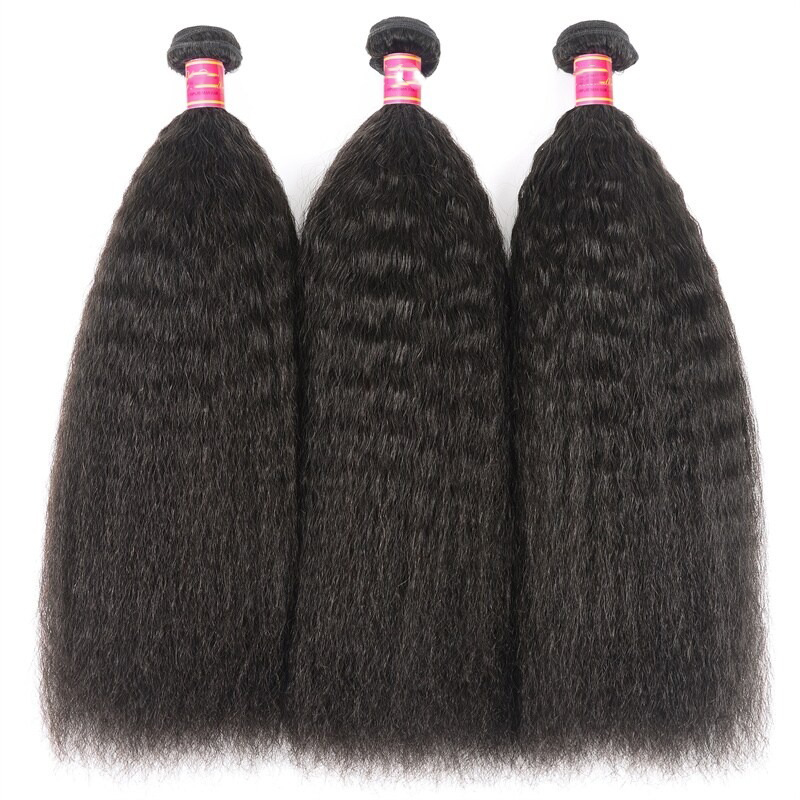 Tessuto per capelli lisci crespi 3 pacchi Estensioni di trama di capelli umani vergini