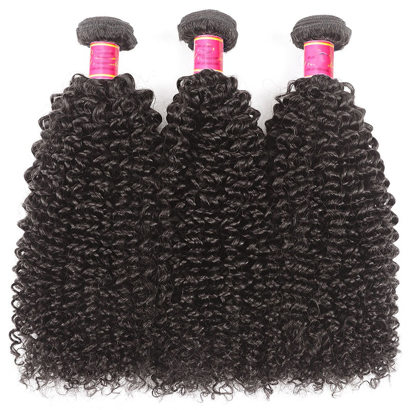 Tessuto per capelli ricci crespi 3 pacchi Estensioni di trama di capelli umani