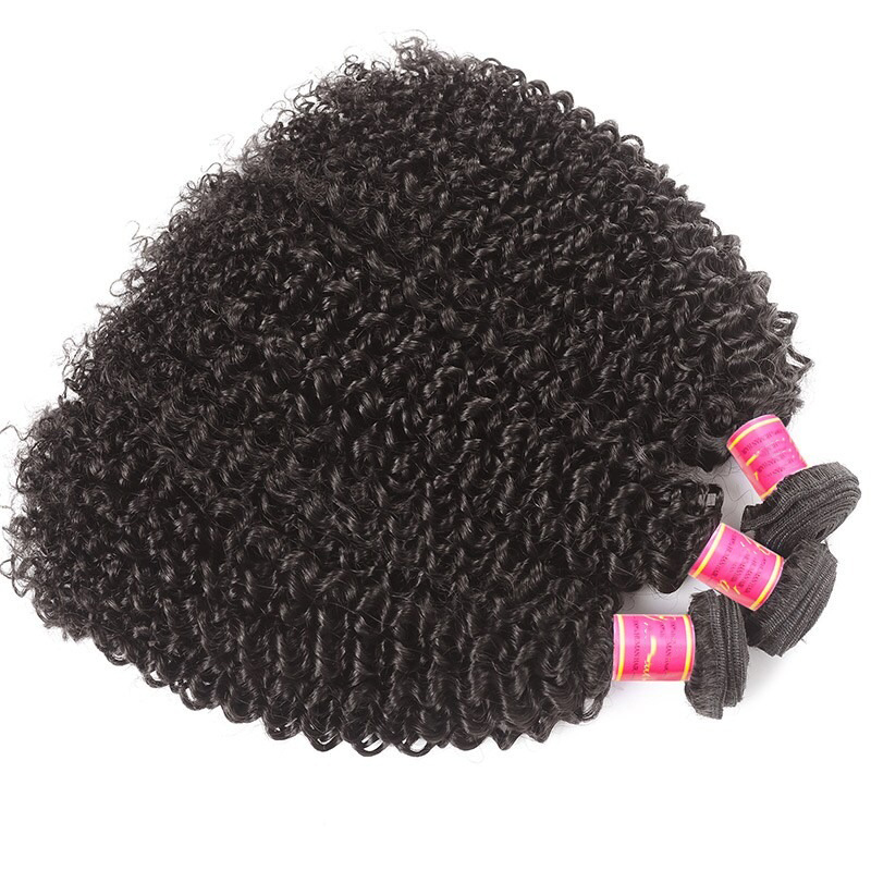 Tessuto per capelli ricci crespi 3 pacchi Estensioni di trama di capelli umani