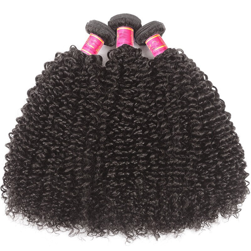 Tessuto per capelli ricci crespi 3 pacchi Estensioni di trama di capelli umani