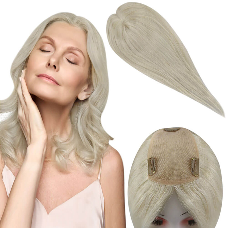 Parrucchino per capelli biondo platino # 60 Mono Topper 3X5 pollici