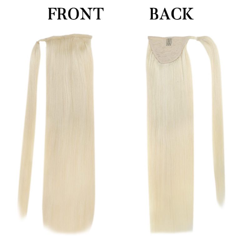 Extension coda di cavallo Capelli umani Biondo platino #60 100G Clip in extension
