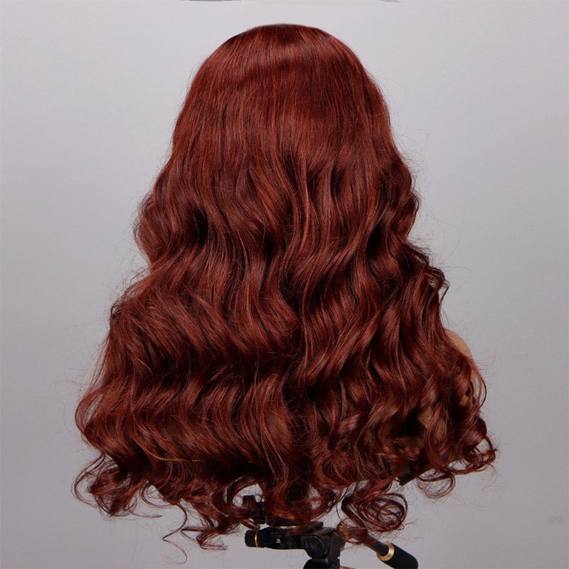 Parrucca per capelli umani con parrucca in pizzo HD 5x5 marrone rossastro, parte C. Parrucche per capelli umani