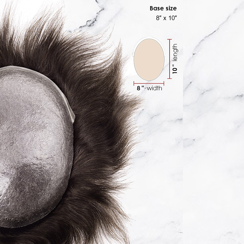 Super Thin Skin V-loop da 0,06 mm Sistemi per capelli Stock Pezzi per capelli da uomo