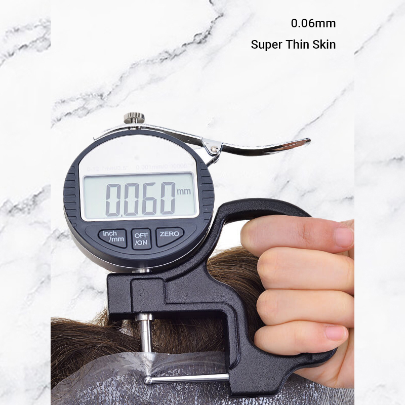 Super Thin Skin V-loop da 0,06 mm Sistemi per capelli Stock Pezzi per capelli da uomo