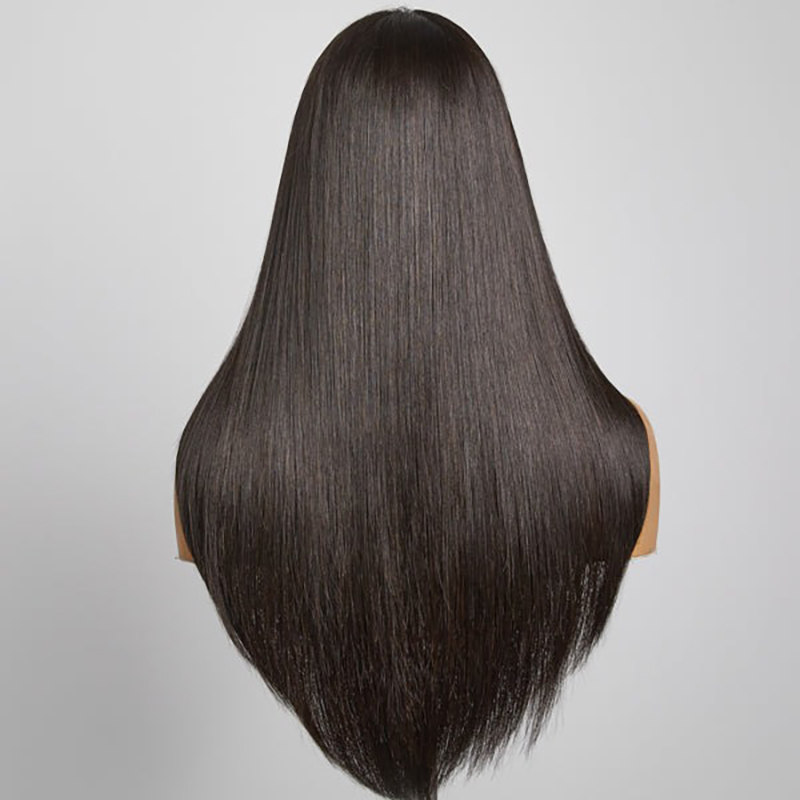 Parrucca in pizzo con chiusura 5x5 senza colla pre-pizzicata alla moda, taglio a strati, 100% capelli umani